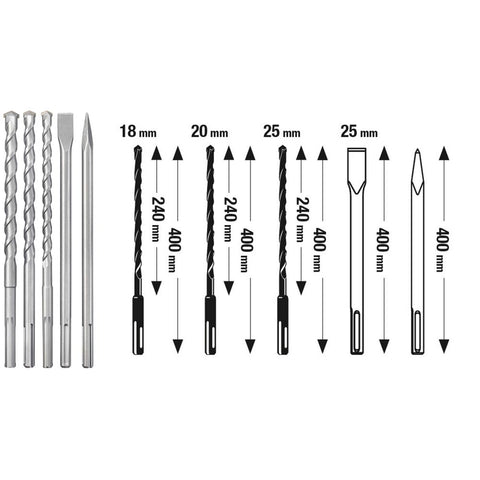 EINHELL SDS MAX set svrdla i dlijeta u kovčegu, 5/1