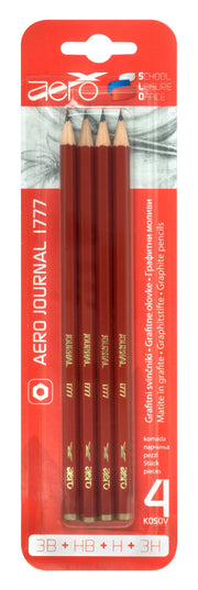 Olovka grafitna Aero journal blister 4/1 (3B-HB-H-3H)