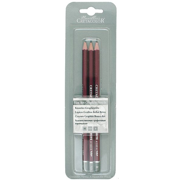 Grafitne olovke Cretacolor CLEOS Fine Art H, HB, B na blisteru