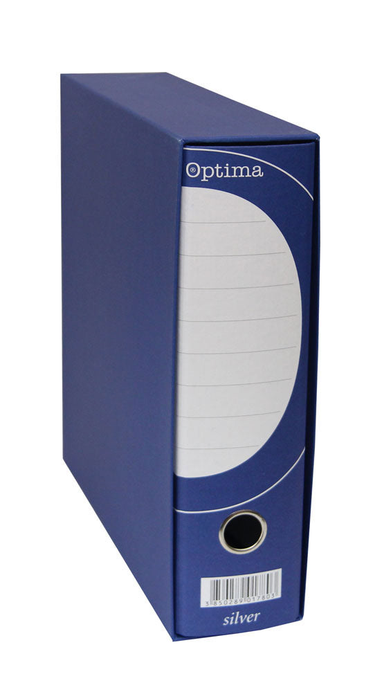 Registrator A4-80 škatla OPTIMA SILVER široka modra P10
