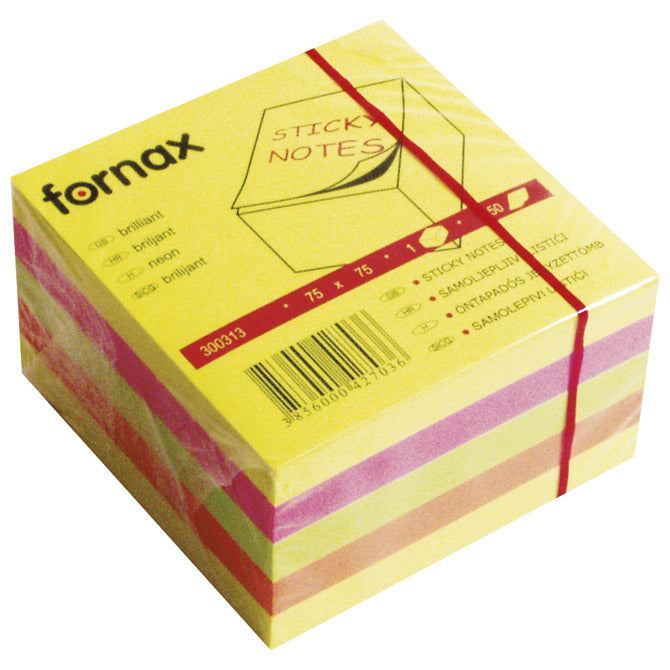 Samolepilna kocka blok 75x75mm 450L Fornax neon