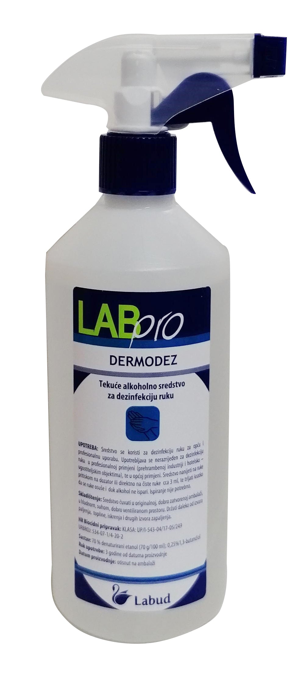 Sred. za dezinf. ruku Labpro dermodez 500ml s prsk.
