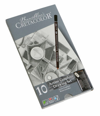 Umjetnički kpl Cretacolor artino graphite 10/1 (monolitni grafit, crni pastel, olovke, gumica…)