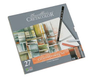 Umjetnički kpl Cretacolor creativo 27/1 (grafitne olovke, drvene boje, krede, štapić za blendanje boja, gumica…)