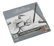 Umjetnički kpl Cretacolor silver paket 15/1 (grafitne olovke, grafitni štapići, gumica, šiljilo…)