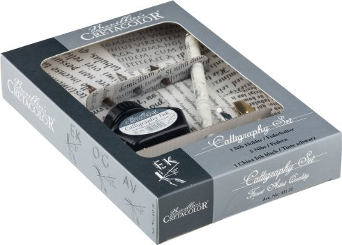 Umjetnički set za kaligrafiju Cretacolor 7kom (držač, tinta, pera )