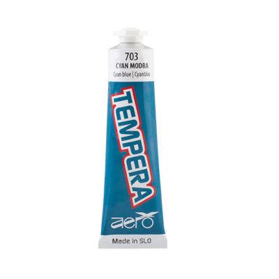 Barva tempera Aero 42ml tuba cyan modra