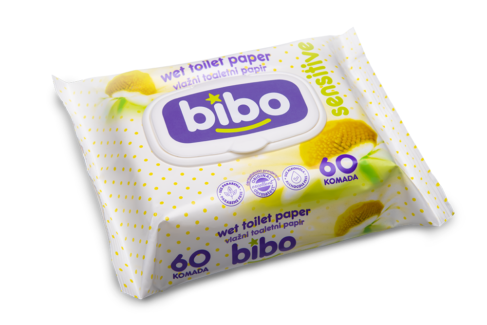 Toaletni vlažni papir Bibo s ekstraktom kamilice 60/1