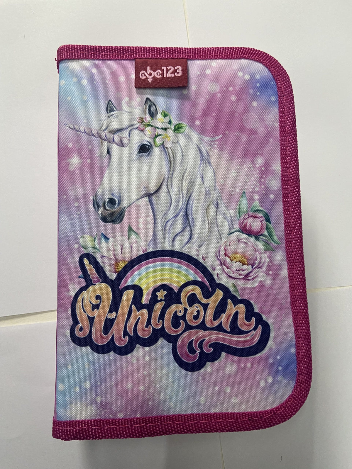 Polna peresnica ABC123, 27-delna, 2 preklopa, urnik rožnata Unicorn1