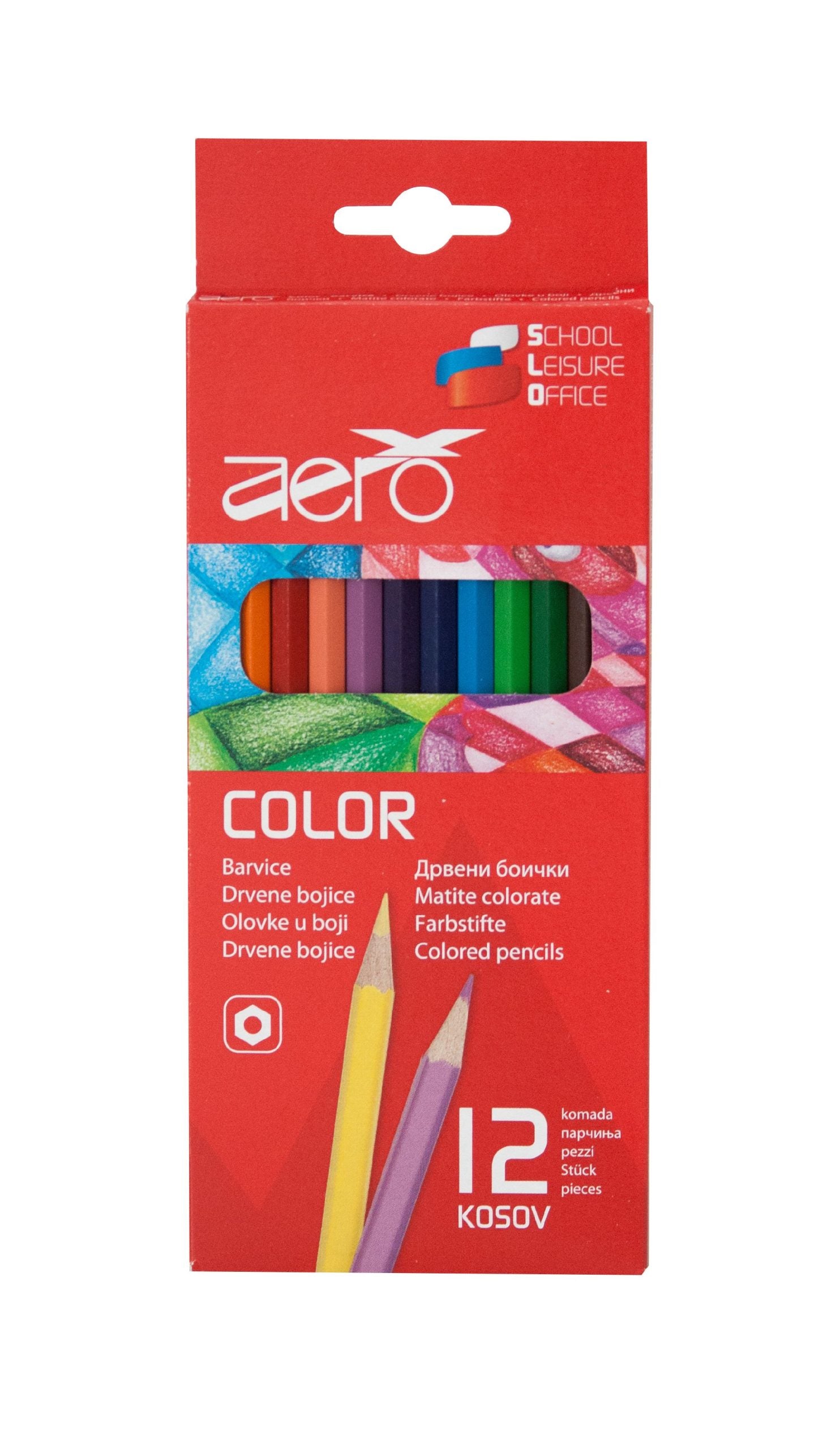 Drvene bojice Aero color, 12 kom u kartonskom pakiranju