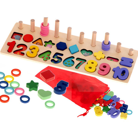Drveni abakus montessori sorter brojeva 2u1 13x36cm