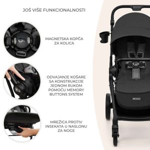 Kinderkraft dječja kolica Yoxi 2u1, Pure Black