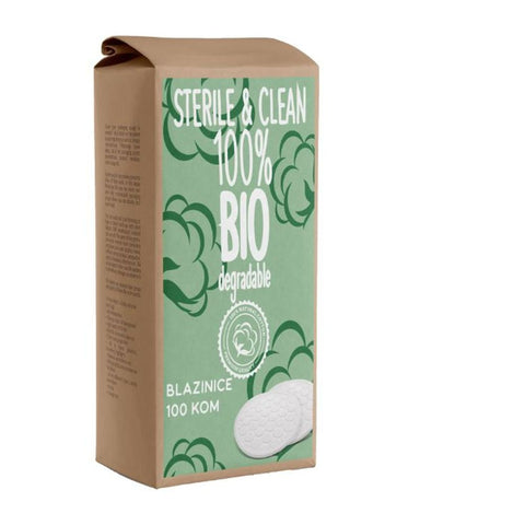 STERILE &amp; CLEAN 100% BIO DEGRADABLE, BLAZINICE 100 KOM