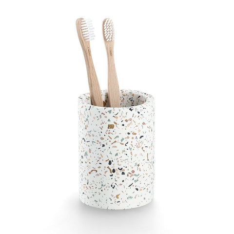 Zeller Čaša toaletna &quot;Terrazzo&quot;, cement, Ø 8,2 x 11 cm