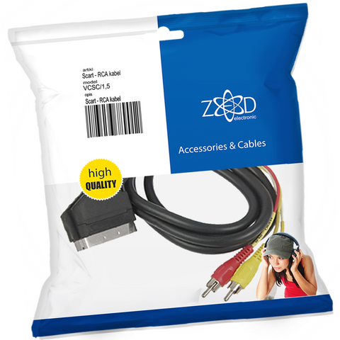ZED electronic Scart - RCA (činč) kabel sa prekidačem, 1.5 met - VCSC/1,5