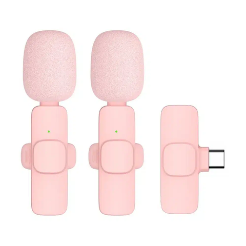 Bežični lavalier mikrofon Type-C (2 u setu) K1 - pink