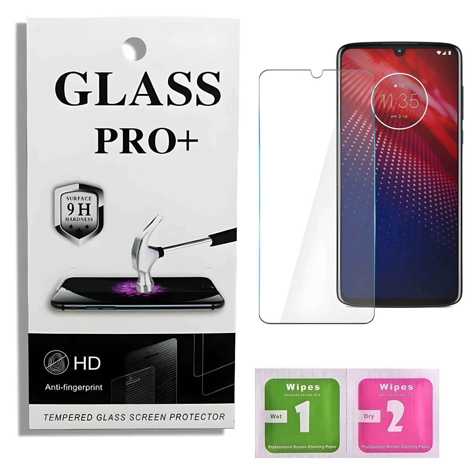 Prémično zaštitno staklo 9D Izmael za Motorola One Macro - Prozirna KP22959