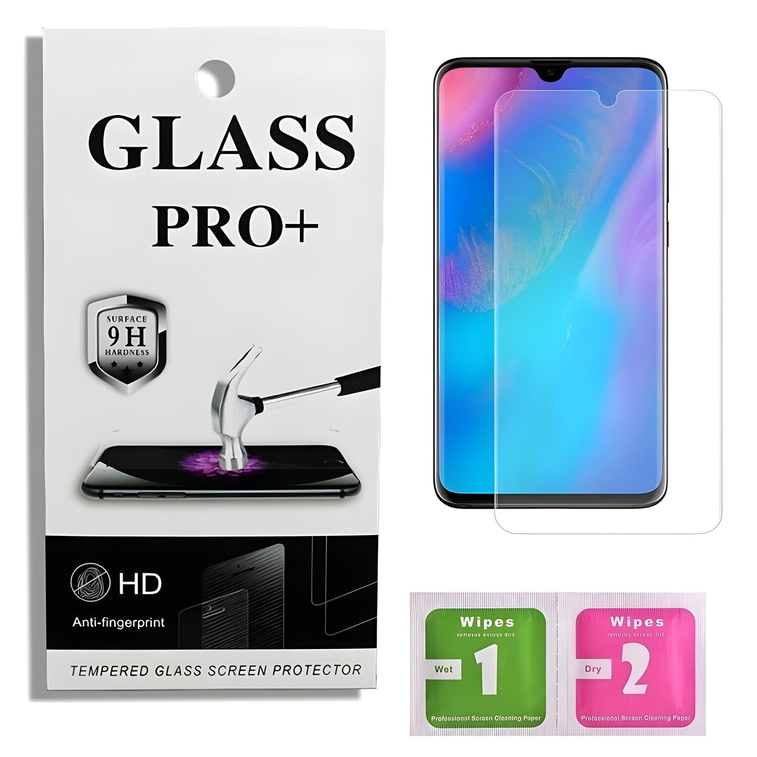 Prémično zaštitno staklo 9D Izmael za Huawei P30 Lite - Prozirna KP23239