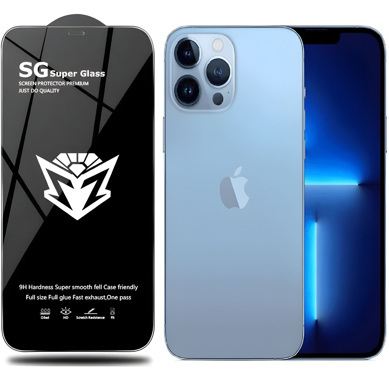 Zaštitno staklo SG Super za Apple iPhone 13/iPhone 13 Pro/iPhone 14 - Crna KP24134