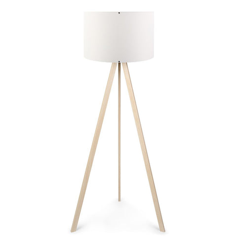 Opviq Podna lampa OAK bijela- drvo, 70% MDF- 30% platno , 38 x 140 cm, promjer sjenila 38 cm, duljina kabla 200 cm, E27 60 W max., AYD-1523