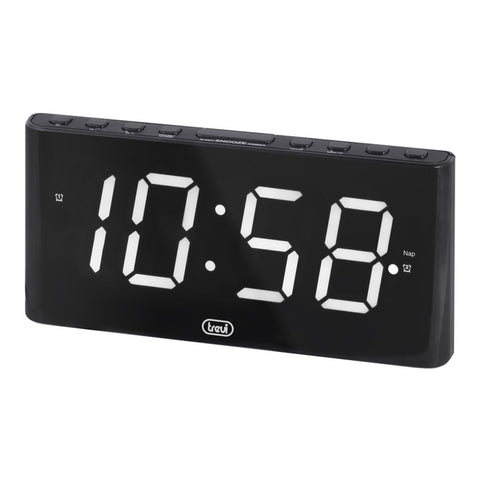 TREVI budilica, velike 1.8&quot; digitalni display, snooze, crni EC889