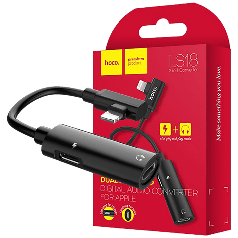 hoco. Adapter za slušalice 2in1, iPhone,Lightning na 2 x Lightning - LS18 Lightning to Lightning