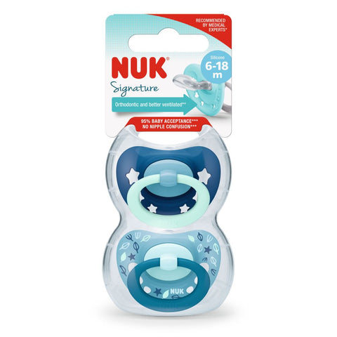 NUK duda varalica - silikon Signature (6-18 m), 2 kom multicolor 10736656