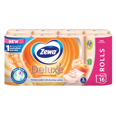 Zewa aqua tube deluxe breskva 16 rola, xxl