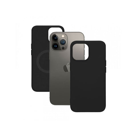 KSIX, maska za iPhone 14 Pro Max, magnetski prsten, Magsafe, protuklizna, crna