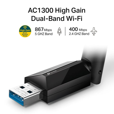 TP-LINK Archer T3U PLUS 1300Mbps Dvopojasna Bežična USB Mrežna Kartica