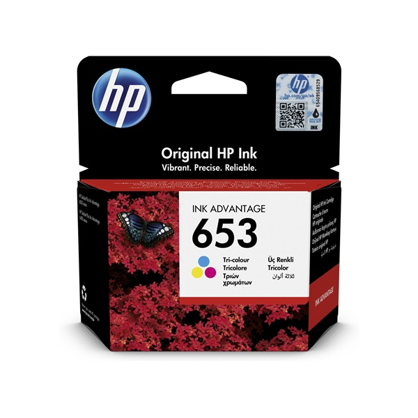 HP 653 Tri-color Original Ink Advantage Cartridge spremnik s tintom 1 kom Standardni prinos Plavo, Magenta, Žuto