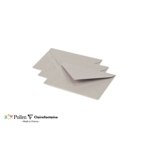 Clairefontaine kuverte Pollen 75x100mm 120gr silver 1/20