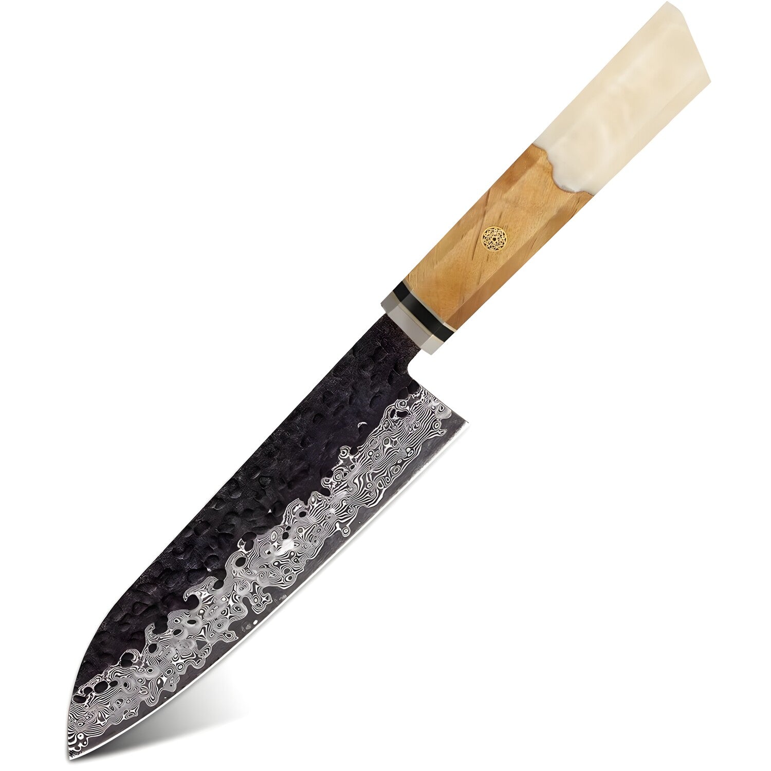 Damaskasti kuhinjski nož AI-37361 - Santoku / Bijela KP37361