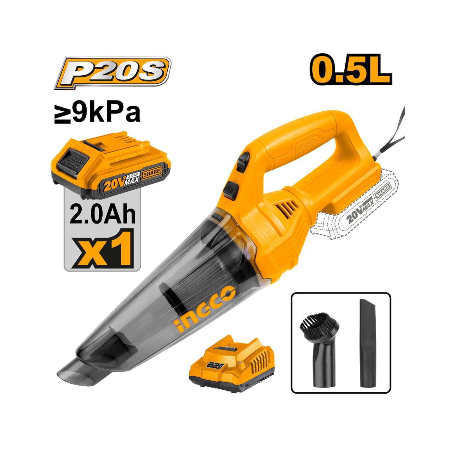 Aku mini usisavač 20V 0,5L CVLI20126