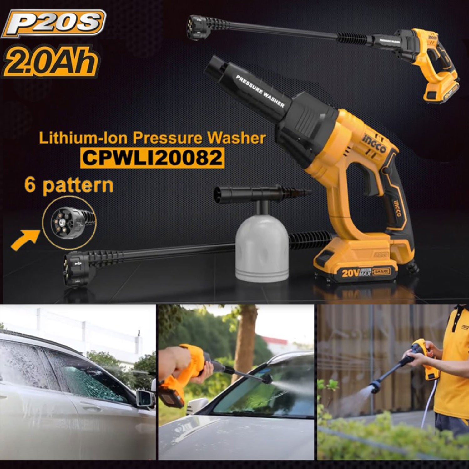Aku perač miniwash CPWLI20082 INGCO