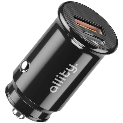 Allity auto punjač ACC-100-30WAC 1x USB-C 1x USB-A 30W crni