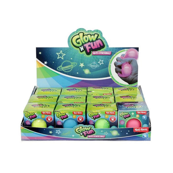 Antistres loptica Glow and Fun Zelena