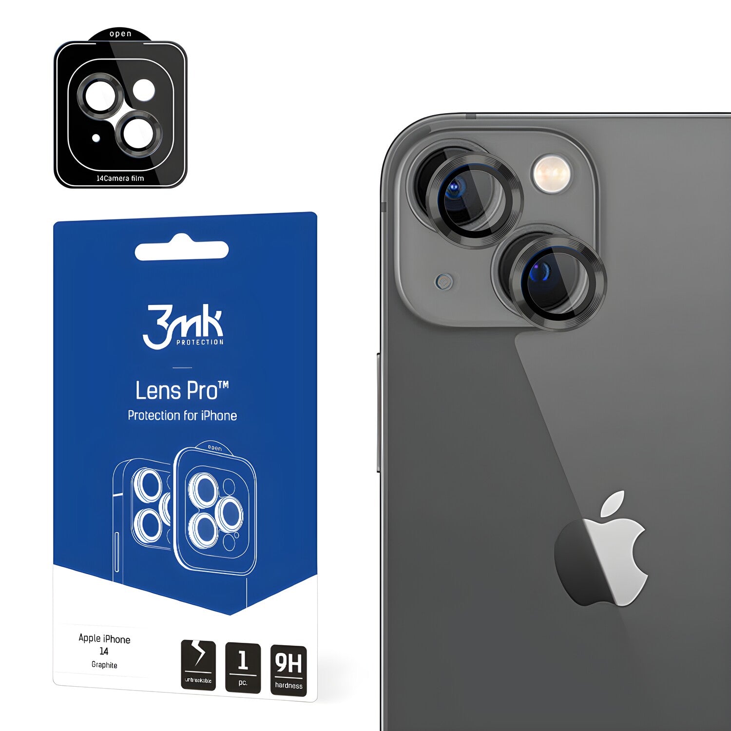 Apple iPhone 14 - 3mk zaštita objektiva Pro Graphite - Crna KP23405