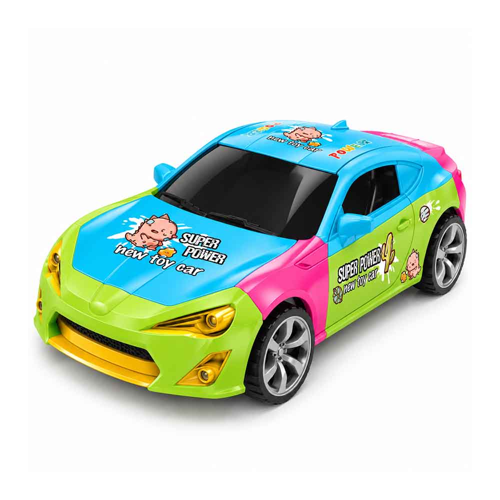 Auto na frikcijski pogon DIY Puzzle Car – set za sastavljanje, 4 boje - Raznobojna