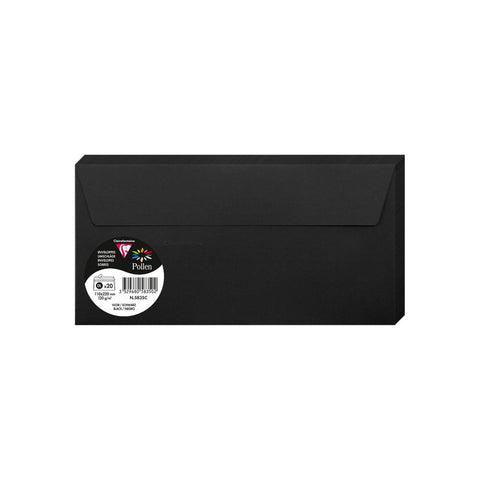 Clairefontaine kuverte Pollen 110x220mm 120gr crne 1/20