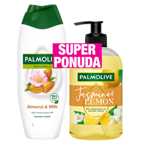 Palmolive gel za tuširanje Sensitive 500ml + Tekući Sapun Jasmine 500ml