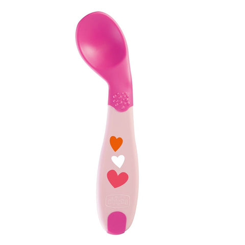 CHICCO žlice uvinuta, pink 8+ 1610010