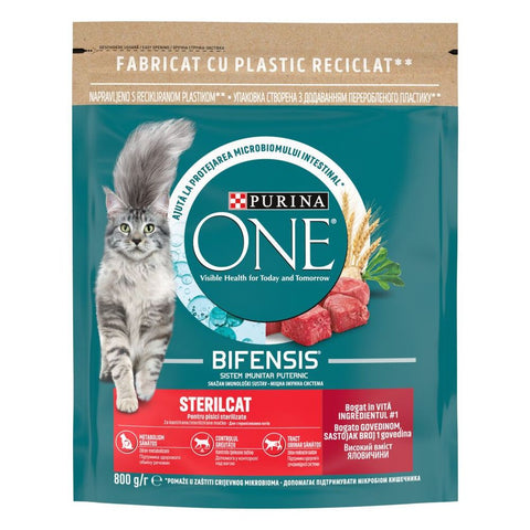 PURINA ONE® ADULT STERILCAT Bogata govedinom i pšenicom, 800g