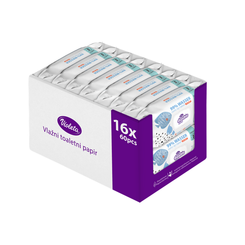 Violeta vlažni toaletni papir DOUBLE CARE 99% vode 60/1 XXL 16 komada