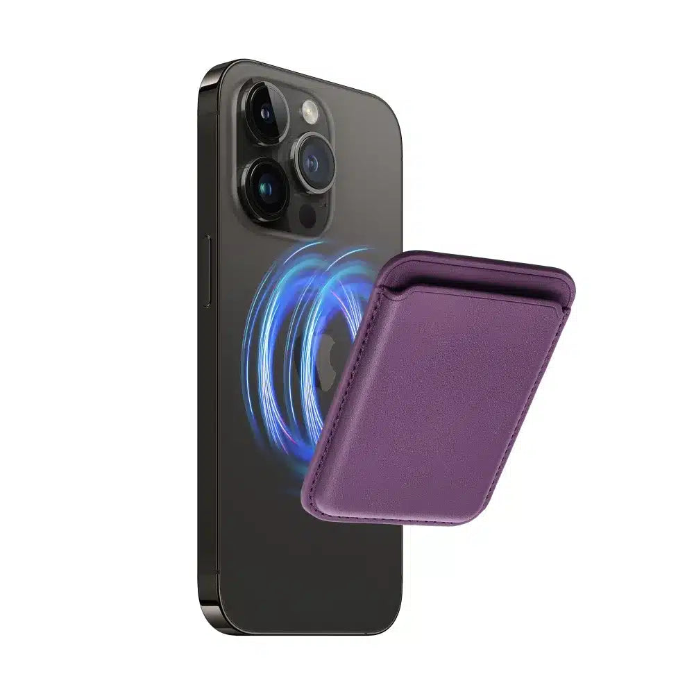 Kožni Mag Wallet magnetni novčanik tamnoljubičaste boje