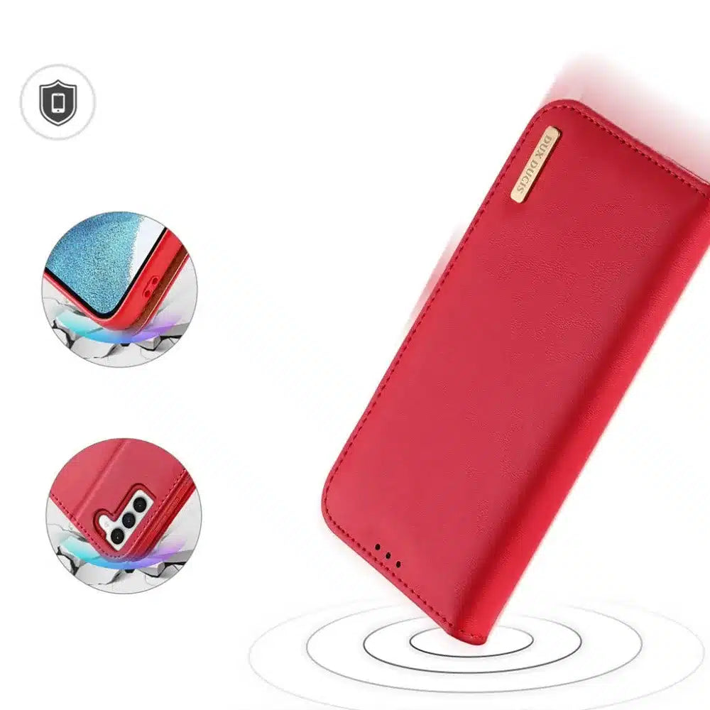 DUX DUCIS Hivo - kožna torbica novčanik za Samsung Galaxy S23 crvena