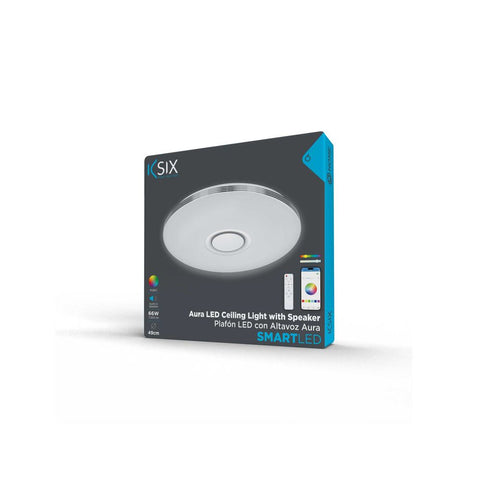 KSIX, Aura SmartLED stropna svjetiljka, ugrađeni zvučnik 5 W, RGBIC+CCT, 49cm
