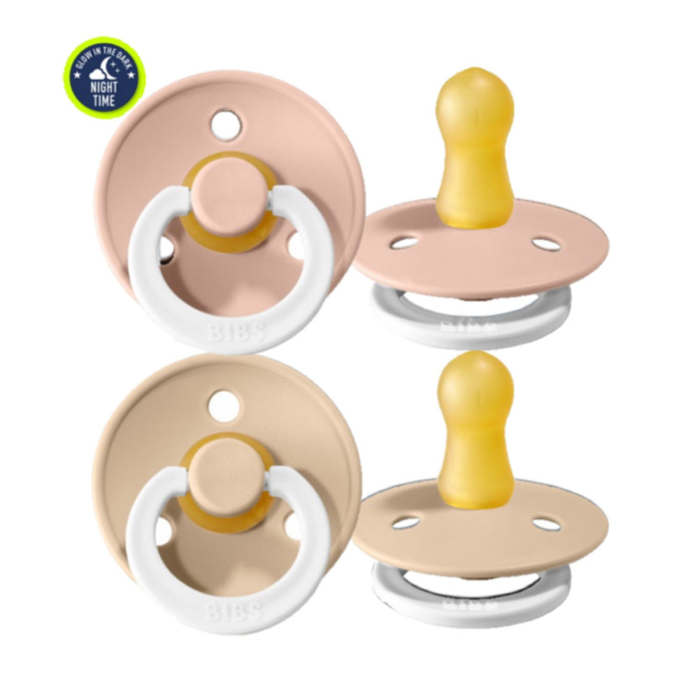 BIBS Colour dude (okrugle) - Blush GLOW/Vanilla GLOW (vel.1)