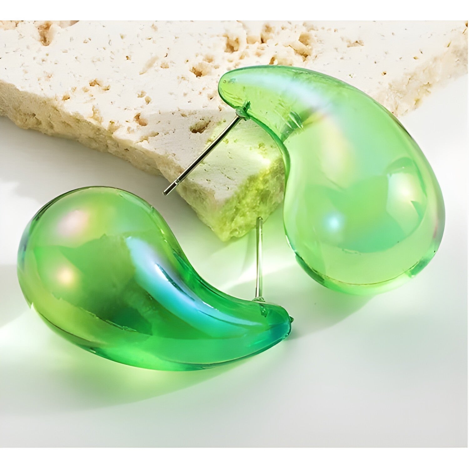 Naušnice BI-30232 - Zelena / Transparent KP30232