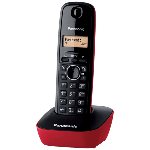 Panasonic telefon bežični, LED display, crno/crveni, KX-TG1611FXR